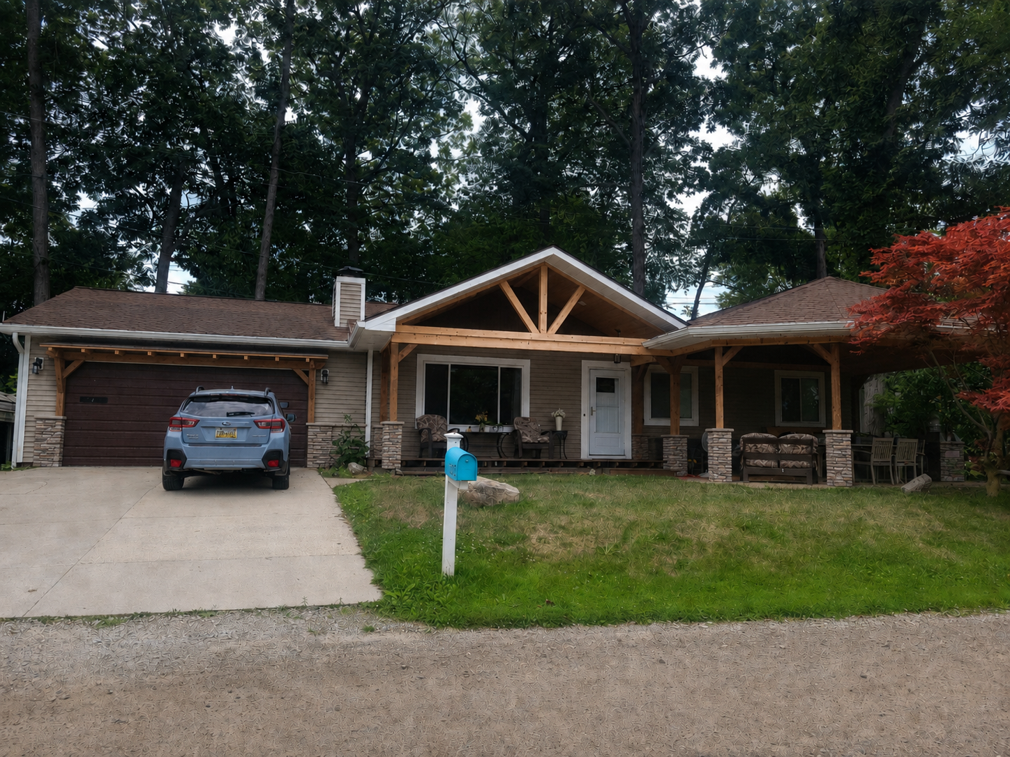 Covered porch and gable exterior